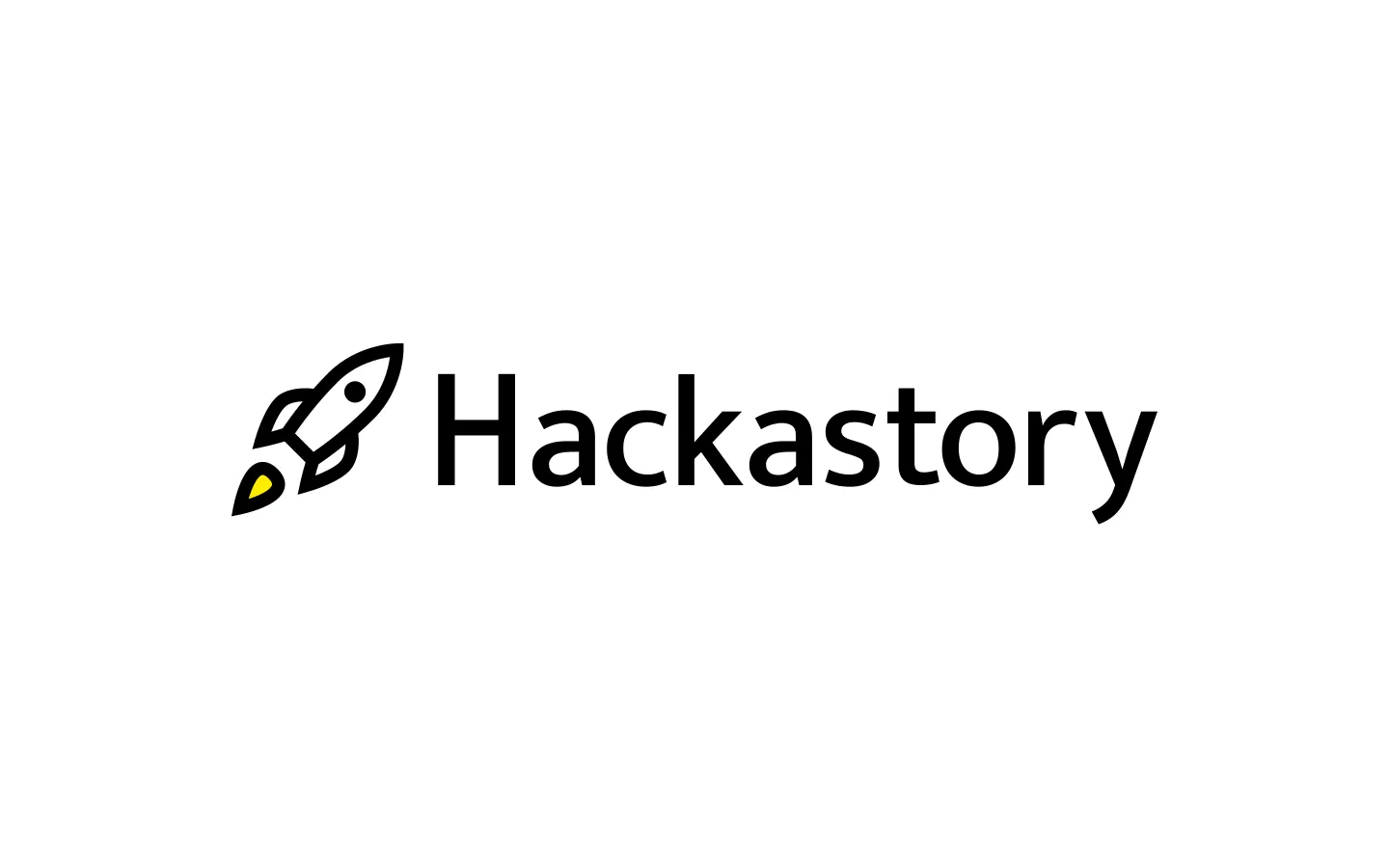 The Hackastory logo, a rocket with a yellow flame next to the word Hackastory