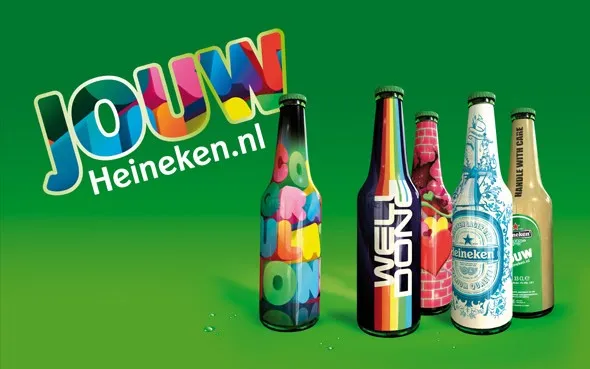 Custom designed Heineken bottles from JouwHeineken.nl