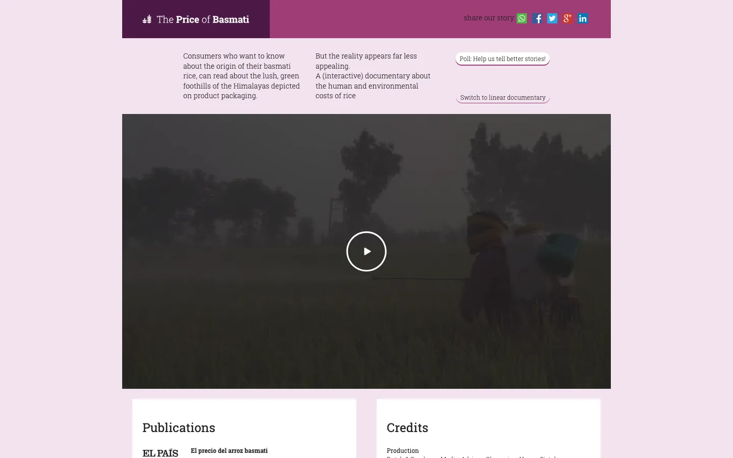 The Price of Basmati, a web documentary about rice farming in Punjab